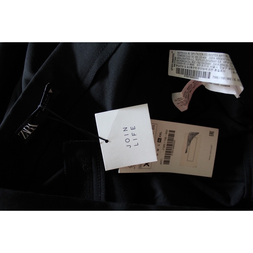 Zara NWT Black Pants with Vented Back Hem XL - Picture 14 of 14